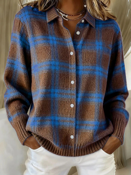 Noor – Gebreide blouse met ruitmotief